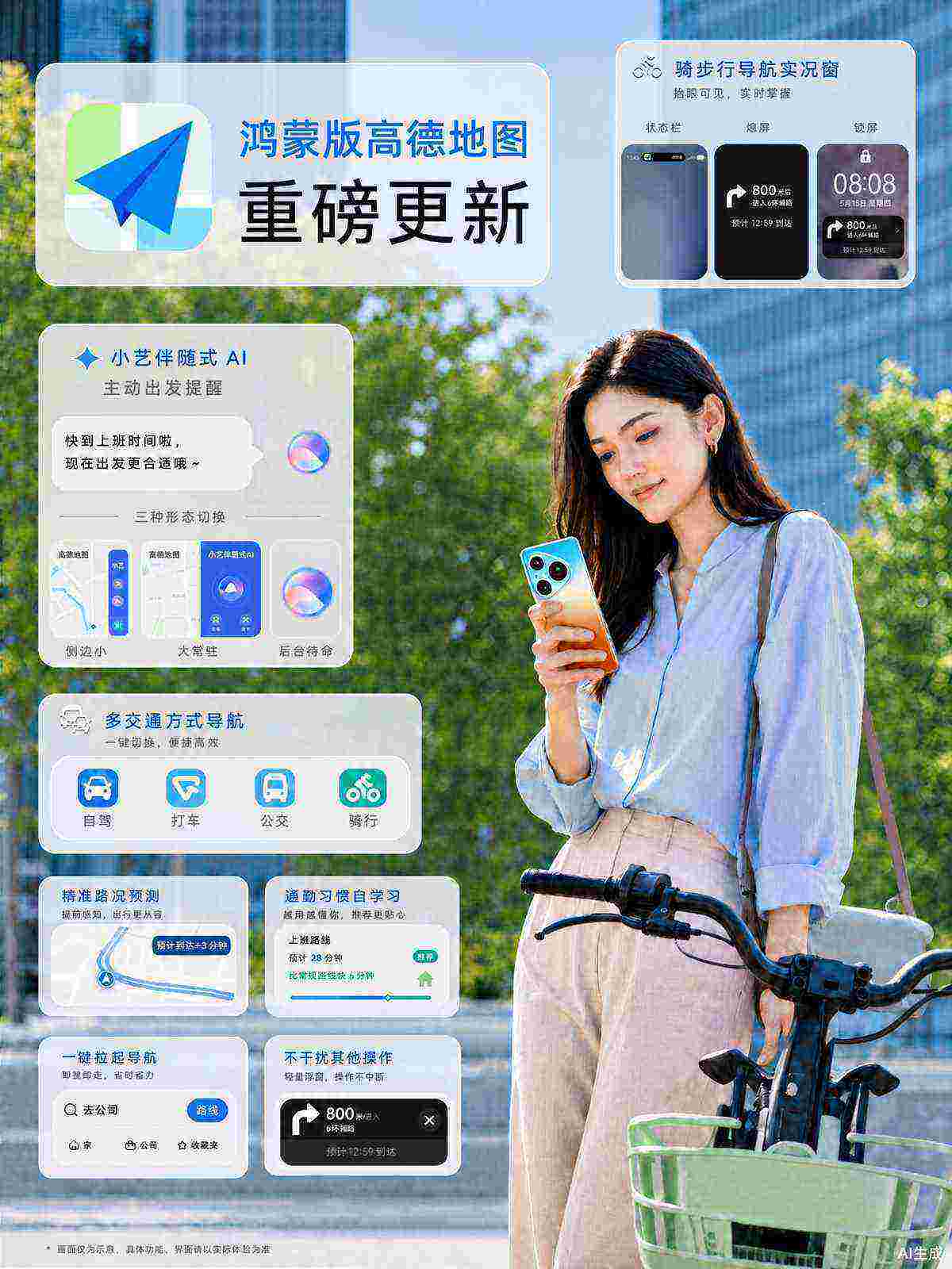 鸿蒙版高德地图+华为PuraX Max：小艺伴随式AI主动提醒 贴心随行